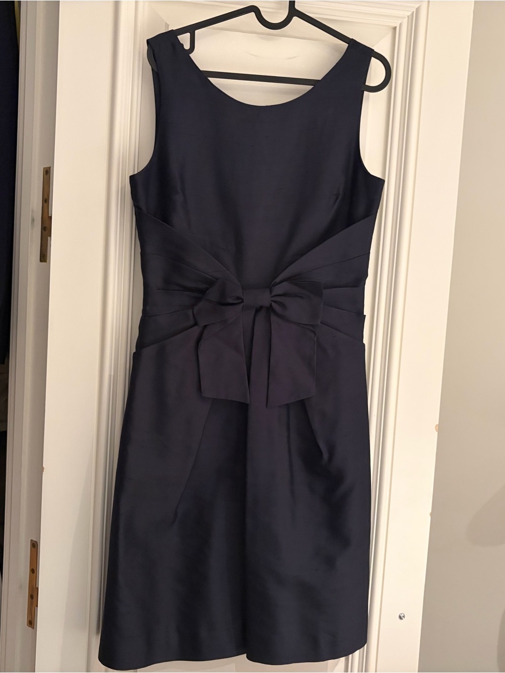 Kate Spade Sleeveless Navy Bow-Waist Sheath Dress